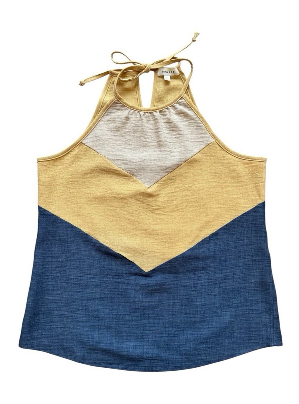 Hailey & Co. Women's M Colorblock Halter Tie Neck Sleeveless Tank Top M A19